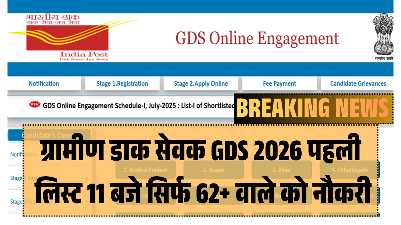 India Post GDS Vacancy 2026 Merit List